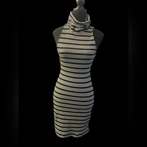 Kendall & Kylie Black and White Striped Dress XS EUC
